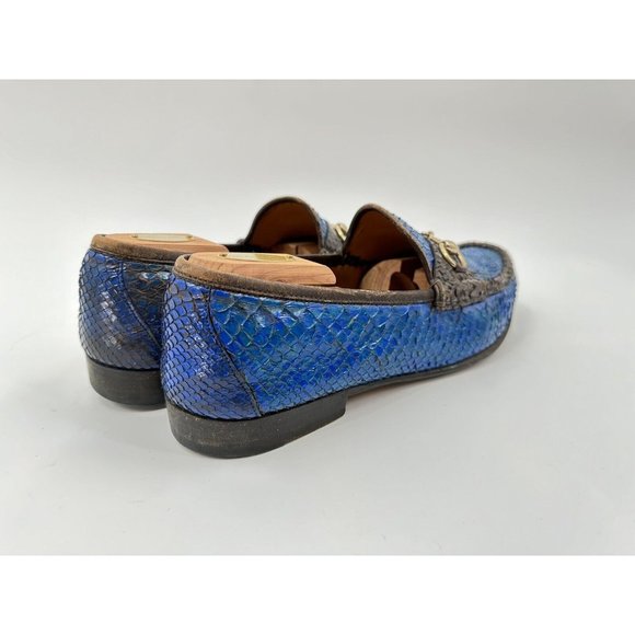 Gucci horsebit Green & Blue Phyton Leather Size 44.5 - Picture 6 of 12